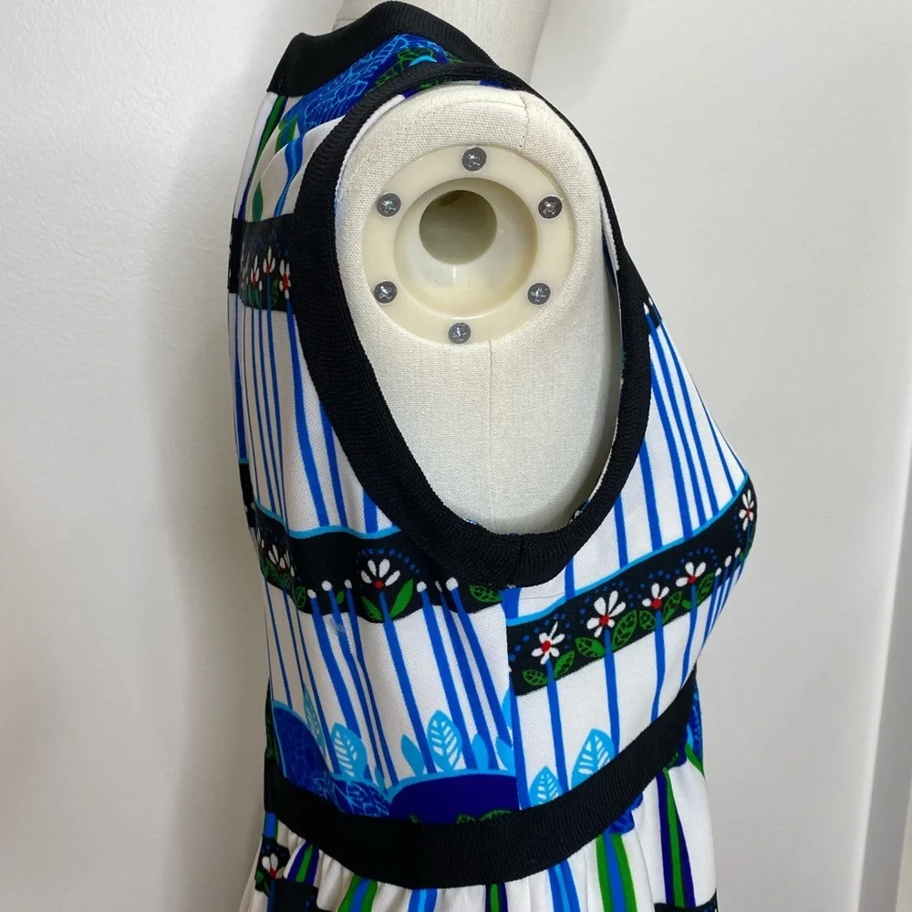 Vintage 70s Leslie Fay Novelty Whimsical Tree Forrest Print Hostess Maxi Dress - Picture 6 of 11